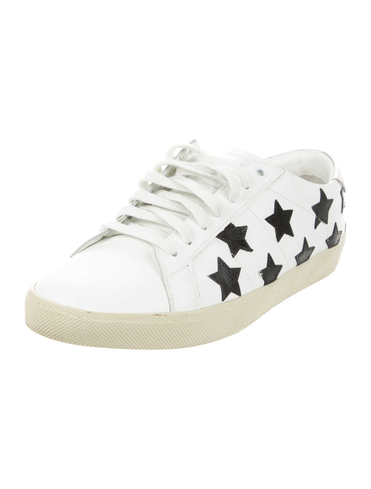 Saint Laurent Leather Colorblock Pattern Sneakers